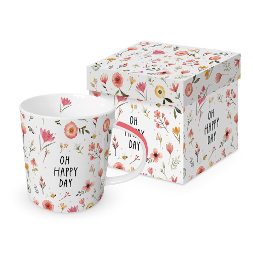 Tasse - Oh Happy Day - Blumen, 400ml