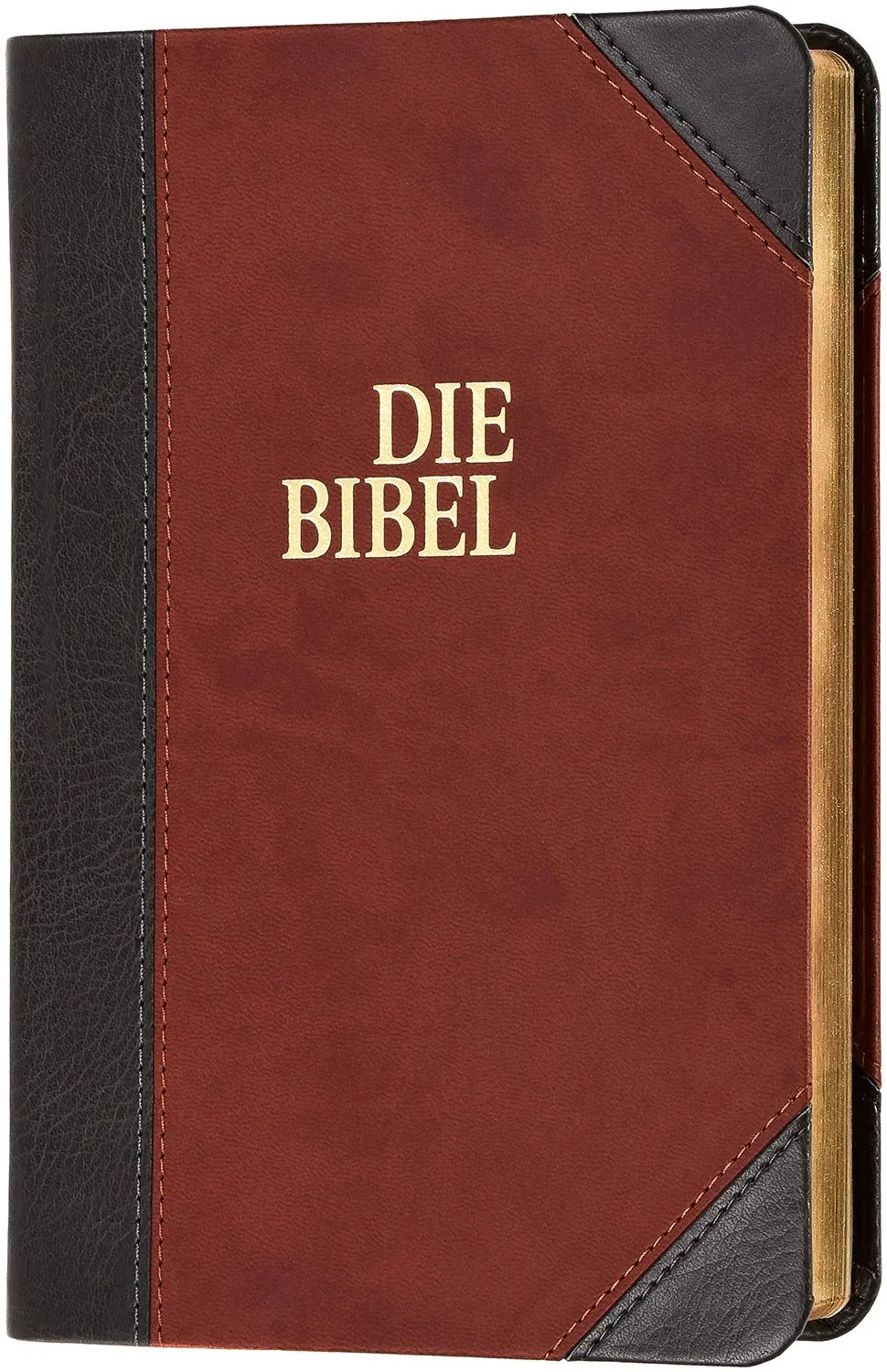 Schlachter Bibel 2000 - Taschenausgabe mit Parallelstellen Angabe - Zweifarbig Grau-braun - Goldrand