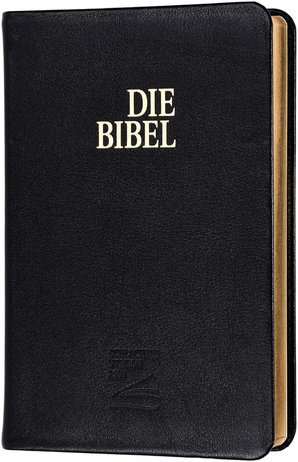Schlachter 2000 Bibel mit Studienführer - Fibroleder, Goldschnitt, schwarz