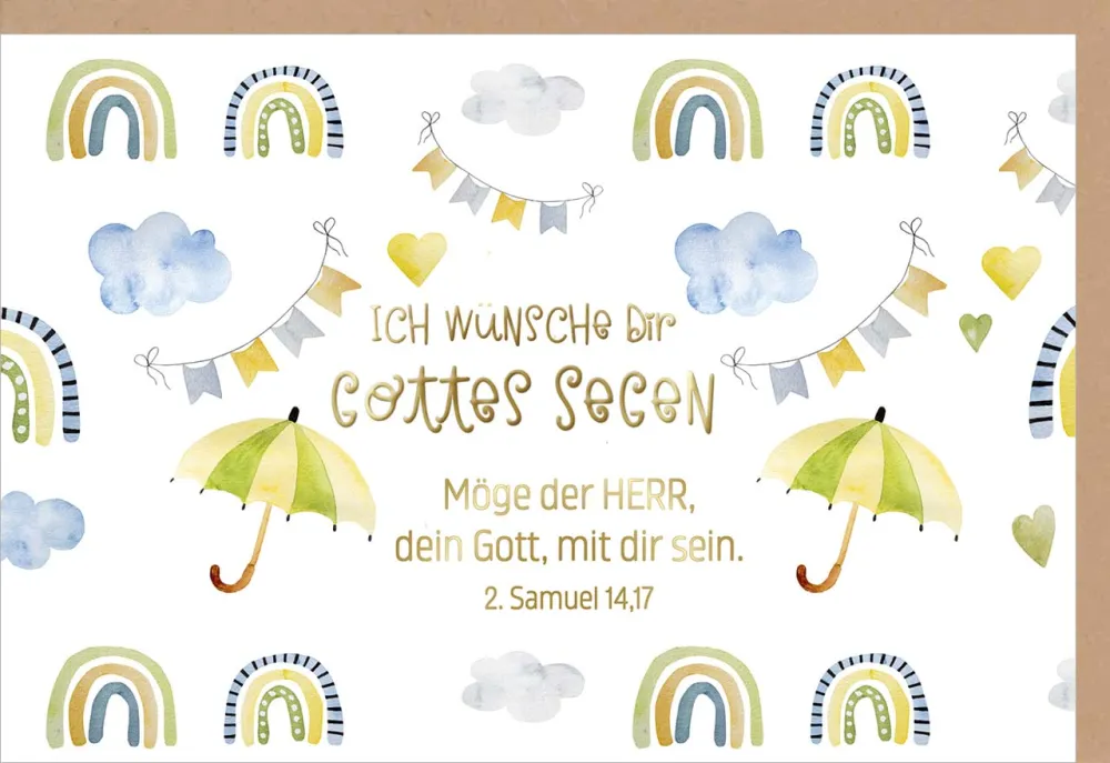 Doppelkarte Gottes Segen Regenschirme GF