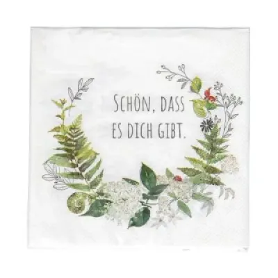 Schön, dass es dich gibt - Servietten Farn (20 Stück)