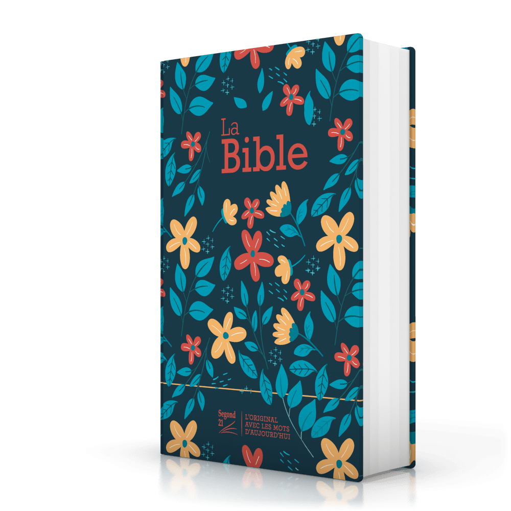 Bibel Segond 21, französisch (Premium Style) - gestepptes Hardcover aus Canvas mit Blumenmuster