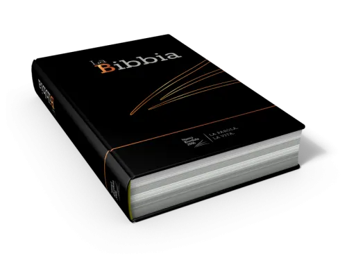 Italien, NR2006 Bible compacte - Modède souple, fibrocuir noir, tranches argentées, onglets