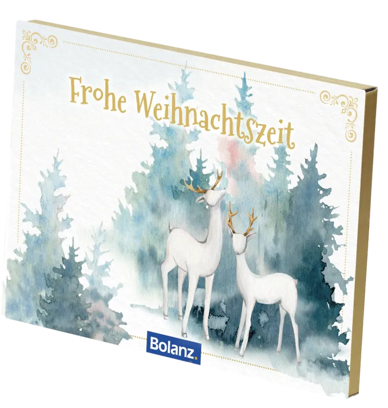 Postkartenbox Weihnachten „Frohe Weihnachtszeit“ - 12 verschiedene Postkarten in einer Box mit...
