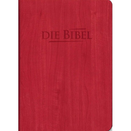 Elberfelder Bibel CSV Hückeswagen Taschenausgabe - Holzoptik Kunstleder rot