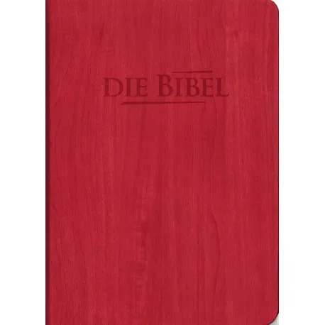 Elberfelder Bibel CSV Hückeswagen Taschenausgabe - Holzoptik Kunstleder rot