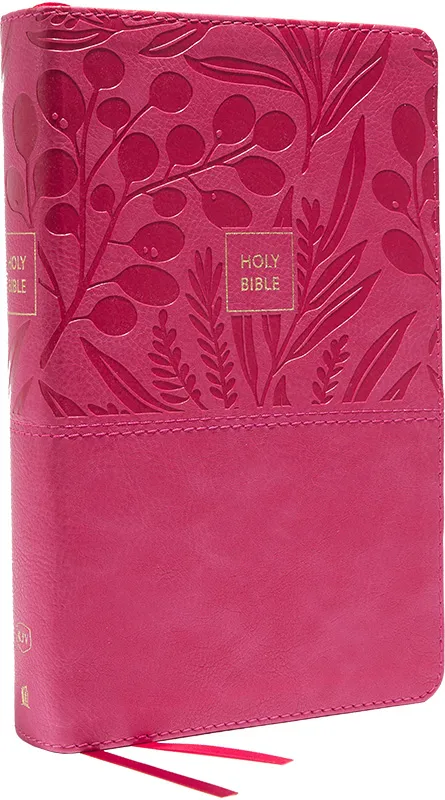 Thomas Nelson - KJV Large Print Single-Column Reference Bible - Words of Christ in red / Pink...