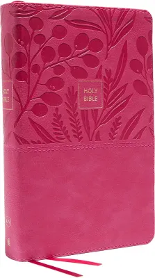 Thomas Nelson - KJV Large Print Single-Column Reference Bible - Words of Christ in red / Pink...
