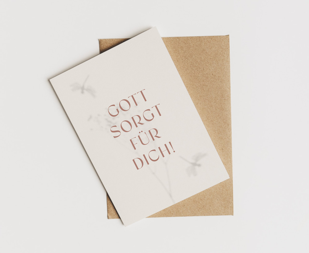 Faltkarte alive Gott sorgt für Dich!