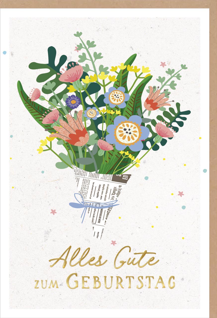 Faltkarte Alles Gute zum Geburtstag - Blumenstarus