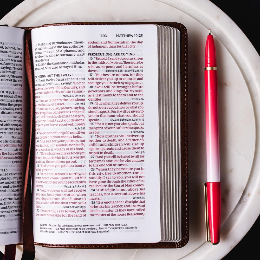 Englisch, Bibel New King James Version, Kompakt, Leder, blau