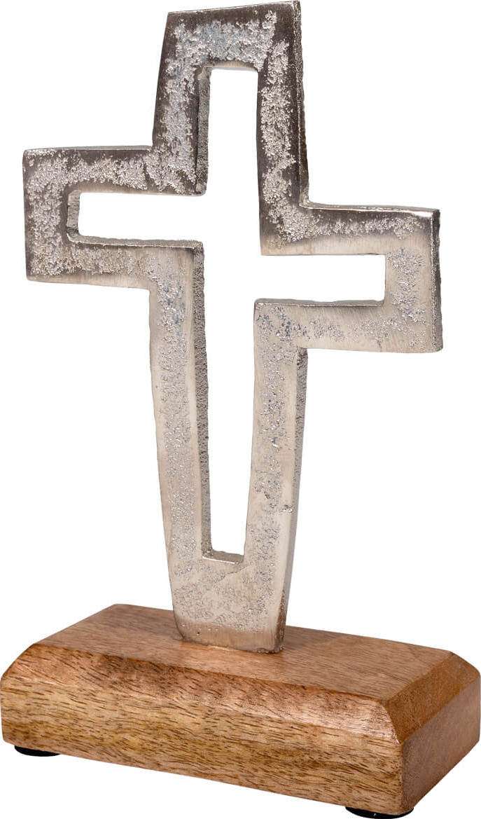 Kreuz auf Holzsockel (Höhe 22 cm)
