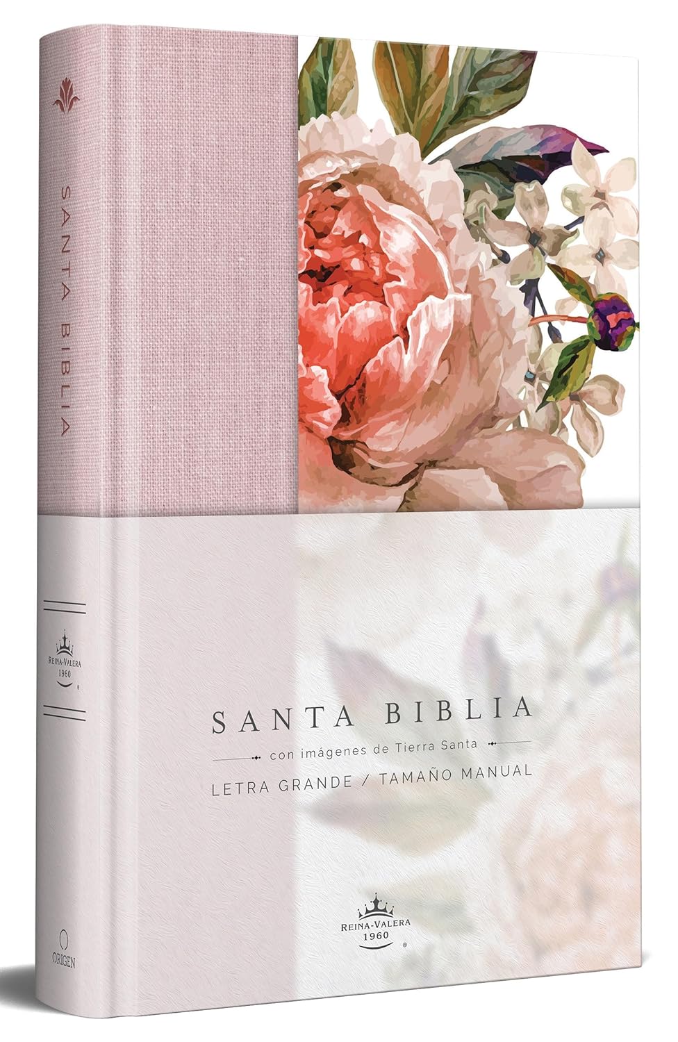 Spanisch, Bible Reina Valera 1960, Grossdruck - Stoffeinband kartonniert rosa mit Blumenmuster