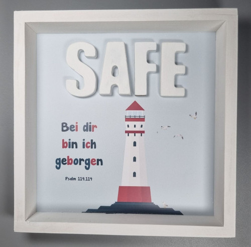 Cementini Wandbild SAFE - Bei dir bin ich geborgen Psalm 119.114