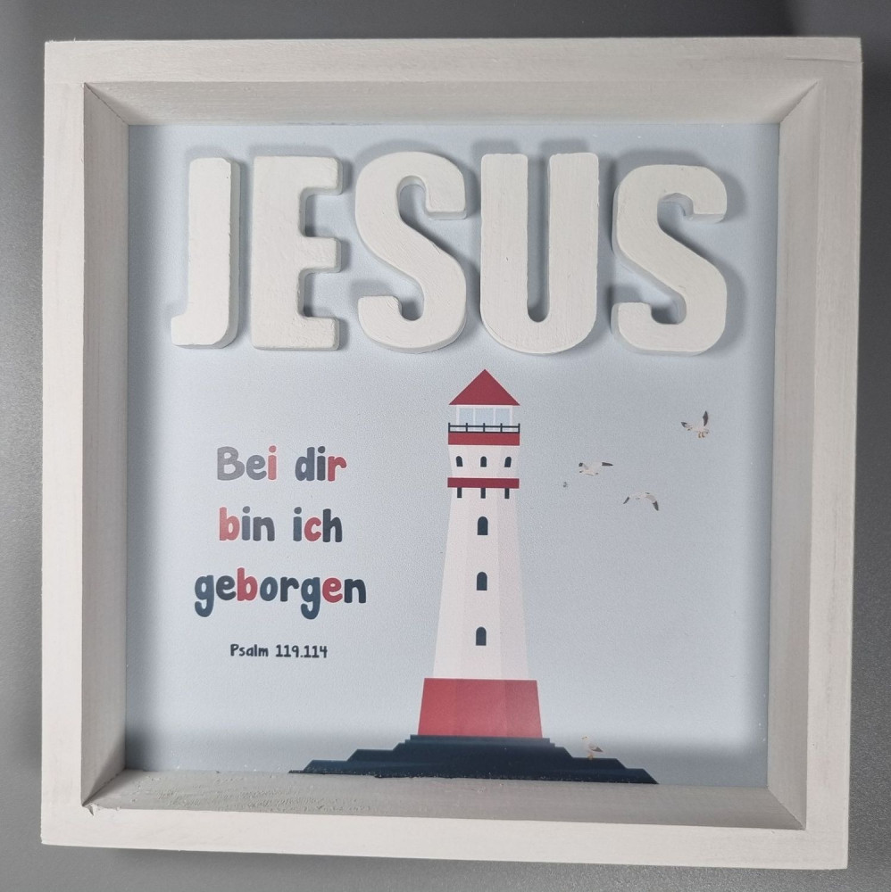 Cementini Wandbild JESUS - Betonbuchstaben mit Nacht-Leucht-Effekt