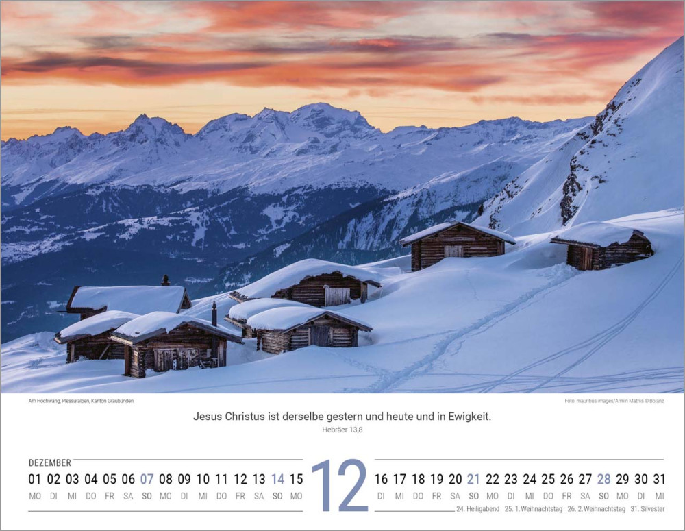 Schweizer Bildkalender - Deutsch, Wandkalender