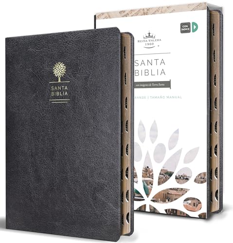 Espagnol, Bible, Reina Valera 1960, format moyen, gros caractères, similicuir noir, avec onglets...