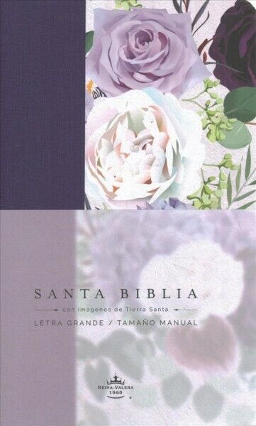 Spanisch, Bibel Reina Valera 1960, Grossdruck - Kartonnierter Stoffeinband, violett mit Blumenmuster