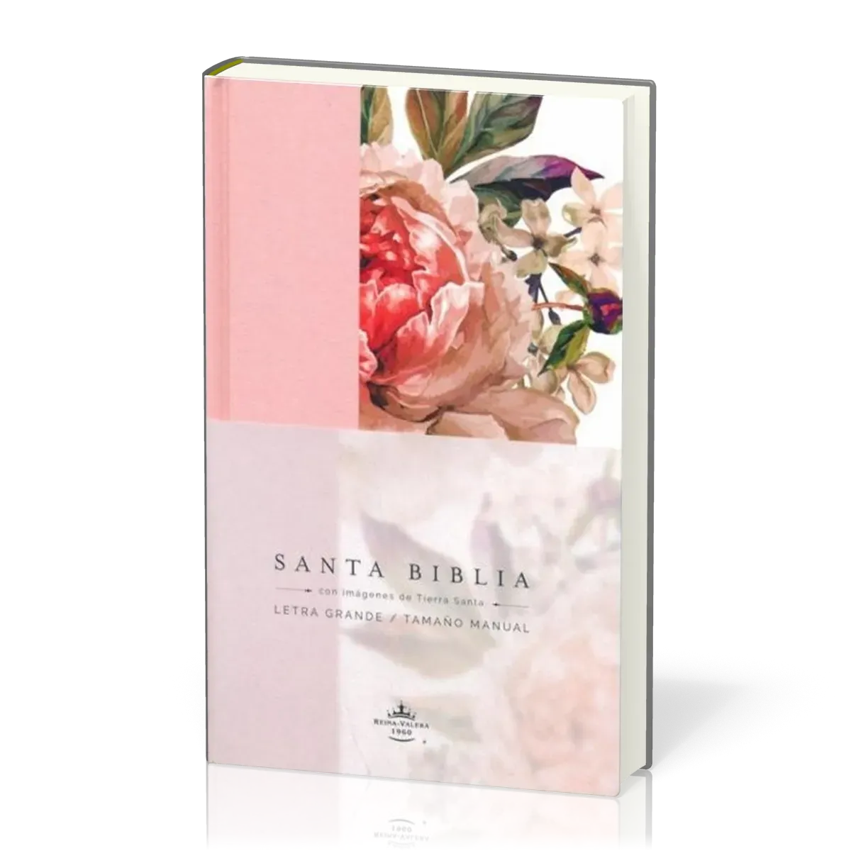 Spanisch, Bible Reina Valera 1960, Grossdruck - Kartonnierter Stoffeinband rosa mit Blumenmuster