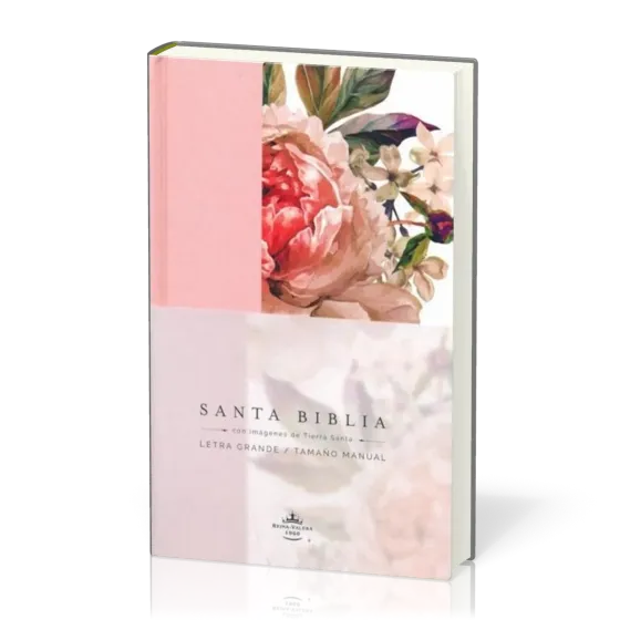 Spanisch, Bible Reina Valera 1960, Grossdruck - Kartonnierter Stoffeinband rosa mit Blumenmuster
