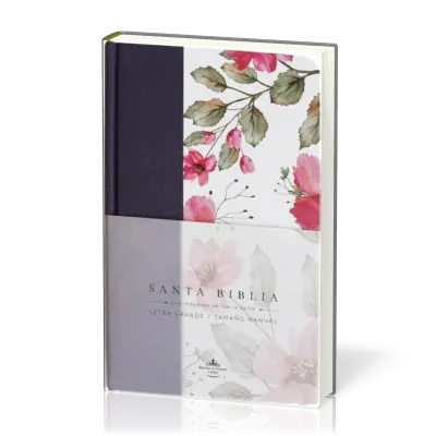 Spanisch, Bibel Reina Valera 1960, Grossdruck - Kartonnierter Stoffeinband violett mit Blumenmuster