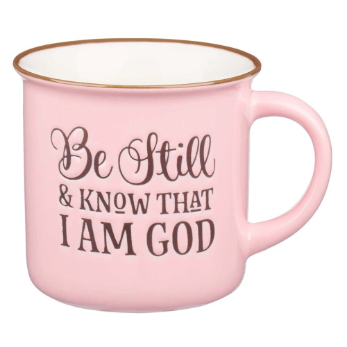 Tasse - Be still and know that I am God - rosa, 390ml