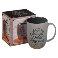 Tasse -The Lord is my Strength and my Shield - grau, 444ml