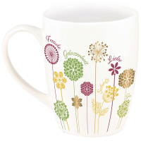 Tasse - Alle guten Wünschen für dich - weiss, Blumen, 350ml