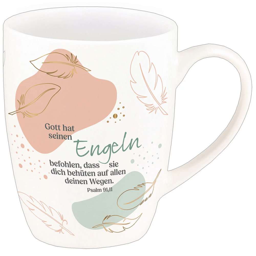 Tasse - Gott hat seinen Engeln befohlen - weiss, 350ml