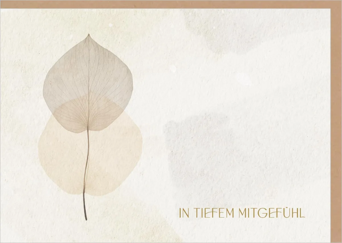 Faltkarte In tiefem Mitgefühl - Blätter