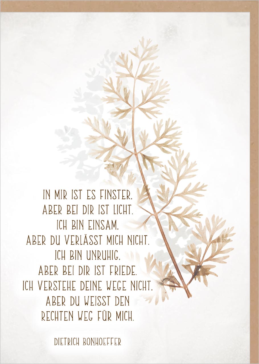 Faltkarte Trauer & Trost - Bei dir ist Frieden