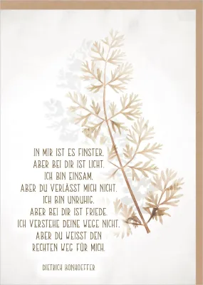 Faltkarte Trauer & Trost - Bei dir ist Frieden