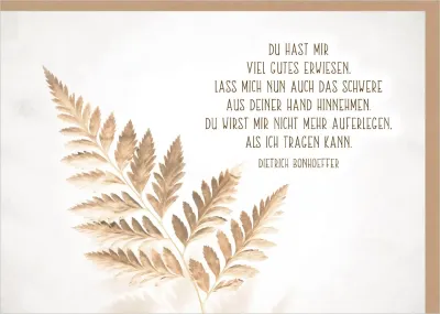 Faltkarte Trauer & Trost - Aus deiner Hand