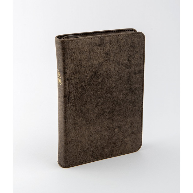 Elberfelder CSV Hückeswagen, Pocket-Ausgabe - Leder braun-grau, Reissverschluss