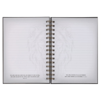 Notizbuch - Strong and courageous / Stark und mutig / Jos 1:9 - mit Spiralbindung, schwarz, grau,...