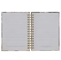 Notizbuch - Be strong / Sei stark / Jos 1:9 - mit Spiralbindung, schwarz, Blumenmotif