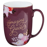 Tasse - Erstaunliche Gnade - burgund, Blumenmotif, 444ml