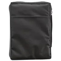 Bibelhülle Ichtus M - schwarz, mit Reissverschluss, Seitentasche und Tragehenkel