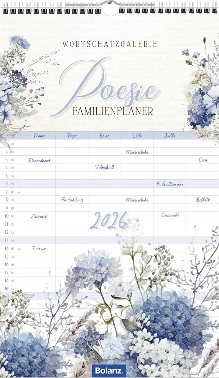 Poesie Familienplaner - Wandkalender