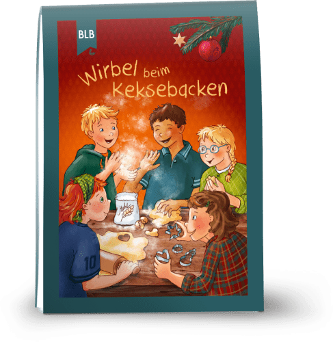 Wirbel beim Keksebacken - Weihnachtsflyer für Kinder