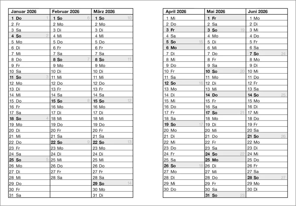Farbfoto Agenda - Wochenplaner-Taschenagenda