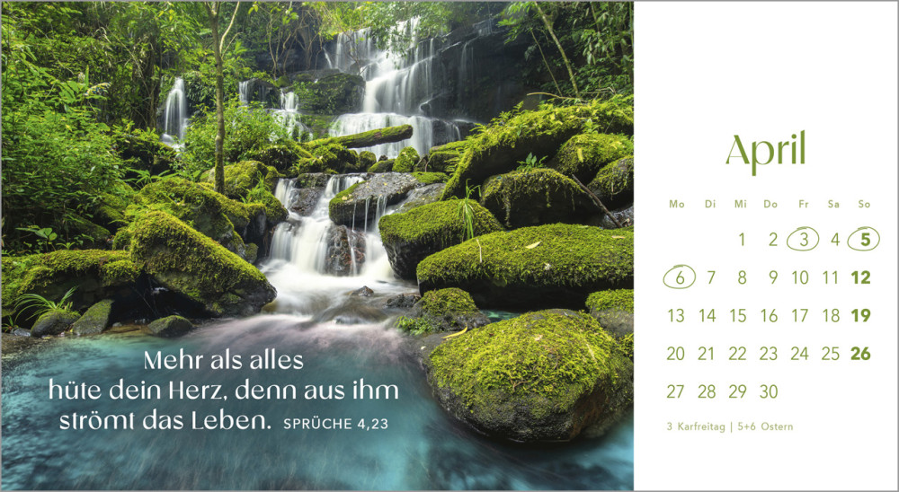 Quelle des Lebens - Postkartenkalender mit Landschaftaufnahmen