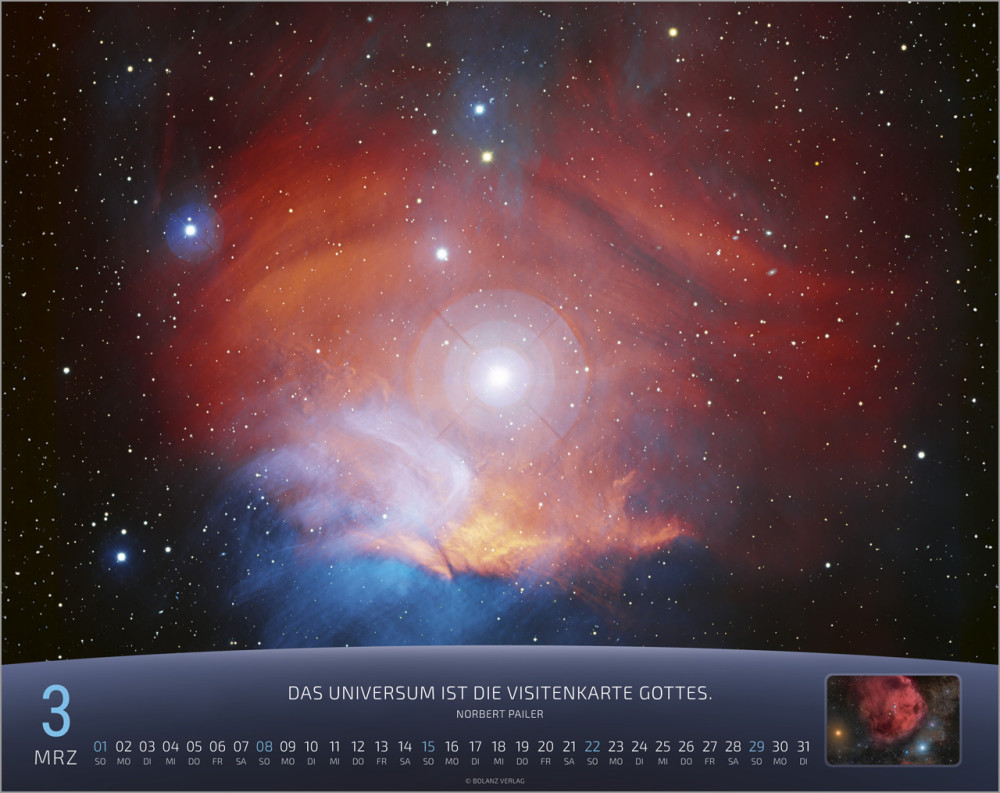 Kalender Du bist nicht fern - Das Universum - ein Gedanke Gottes, Panorama-Super-Wandkalender
