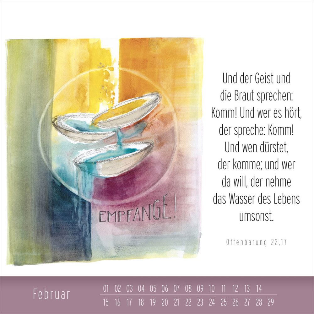 Immerwährender Tischkalender Hoffnung und Leben - Künstler-Edition - Kalender von Simone Riedel