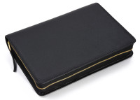 Bibelhülle für Schlachter 2000 Standardausgaben - Rindleder, fein genarbt - Schwarz