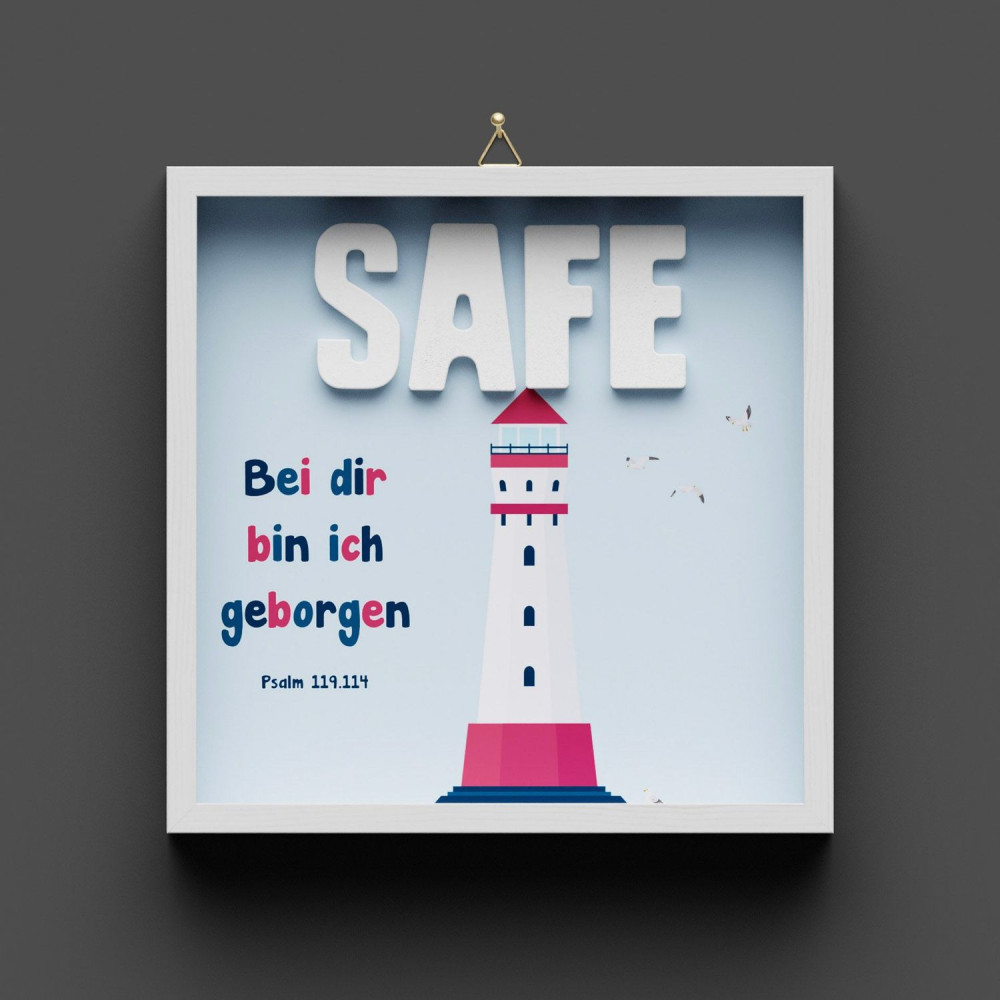 Cementini Wandbild SAFE - Betonbuchstaben