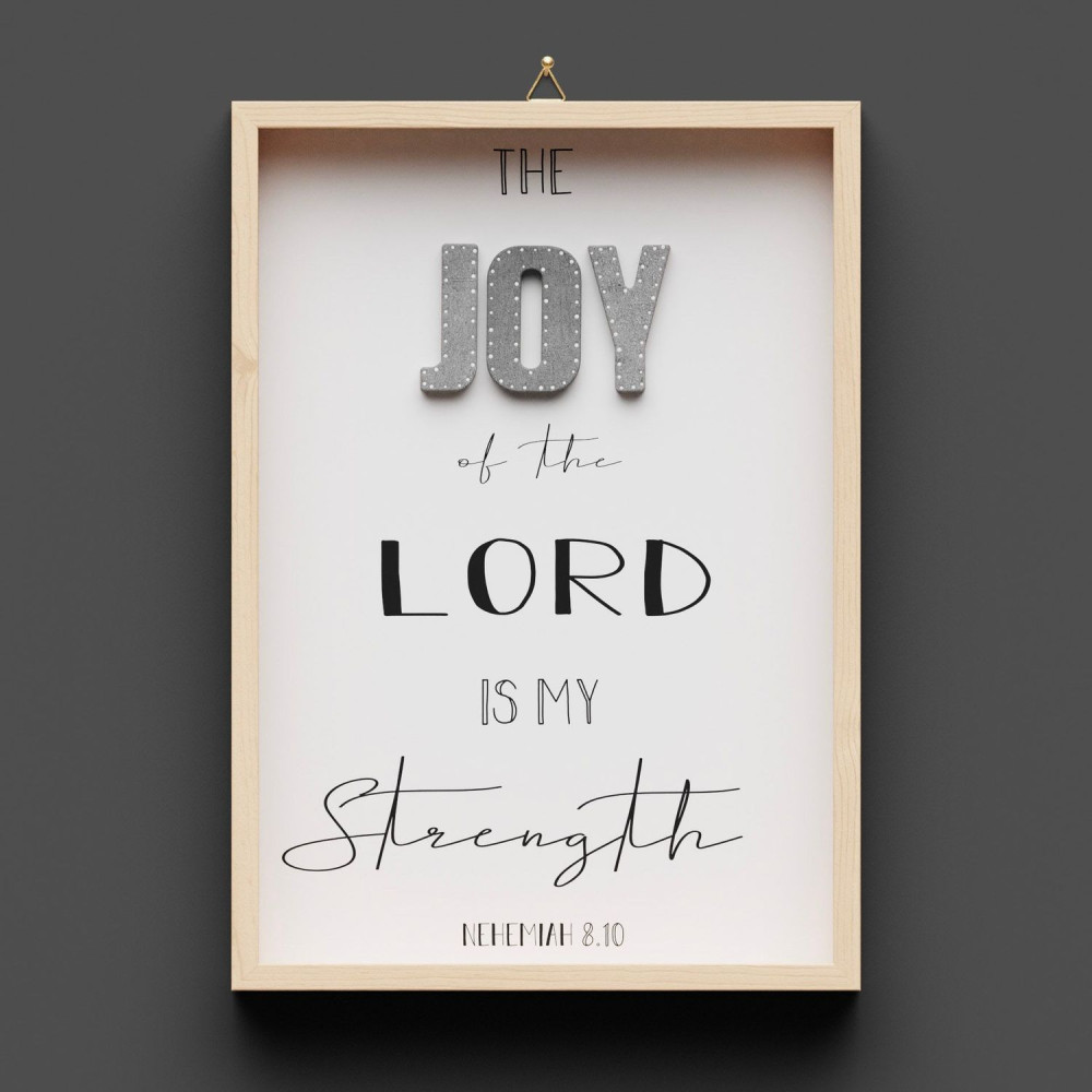 Cementini Wandbild aus Holz JOY Neh. 8,10 - Dekobild mit Aufhänger