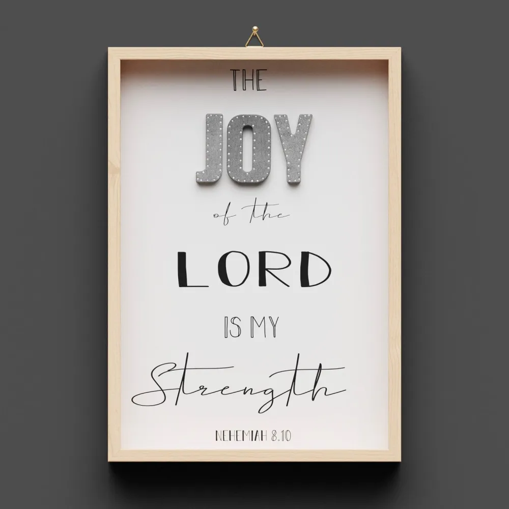 Cementini Wandbild aus Holz JOY Neh. 8,10 - Dekobild mit Aufhänger