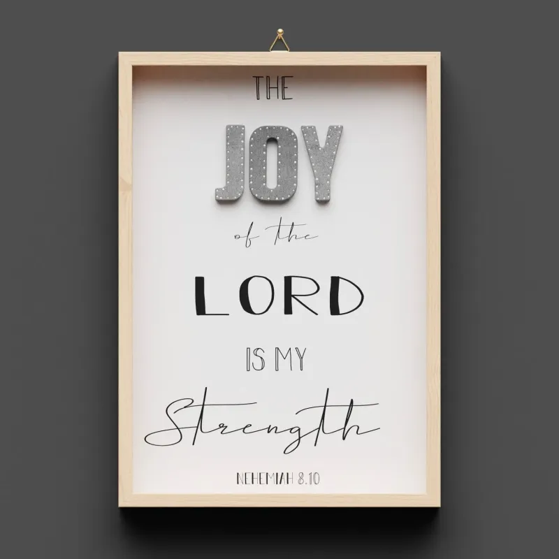 Cementini Wandbild aus Holz JOY Neh. 8,10 - Dekobild mit Aufhänger