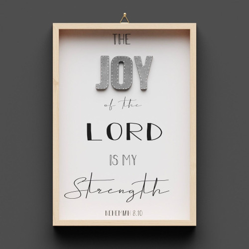 Cementini Wandbild aus Holz JOY Neh. 8,10 - Dekobild mit Aufhänger